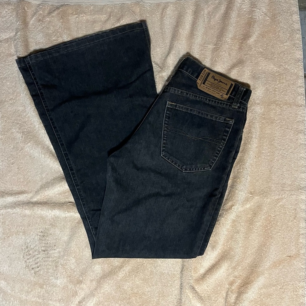 Faded black Pepe Linda London wide leg Bootcut Jeans